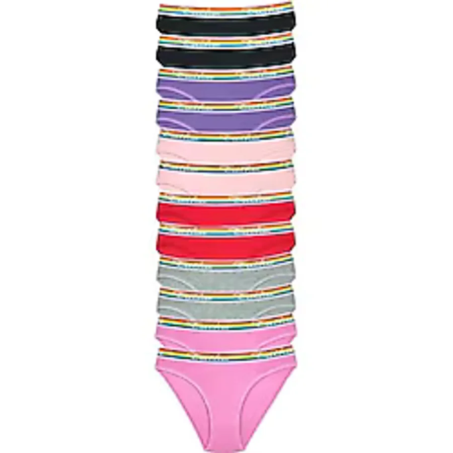 Tutku 12 Adet Beli Renkli Lastik Pamuklu Kadın Slip Tutku Külot