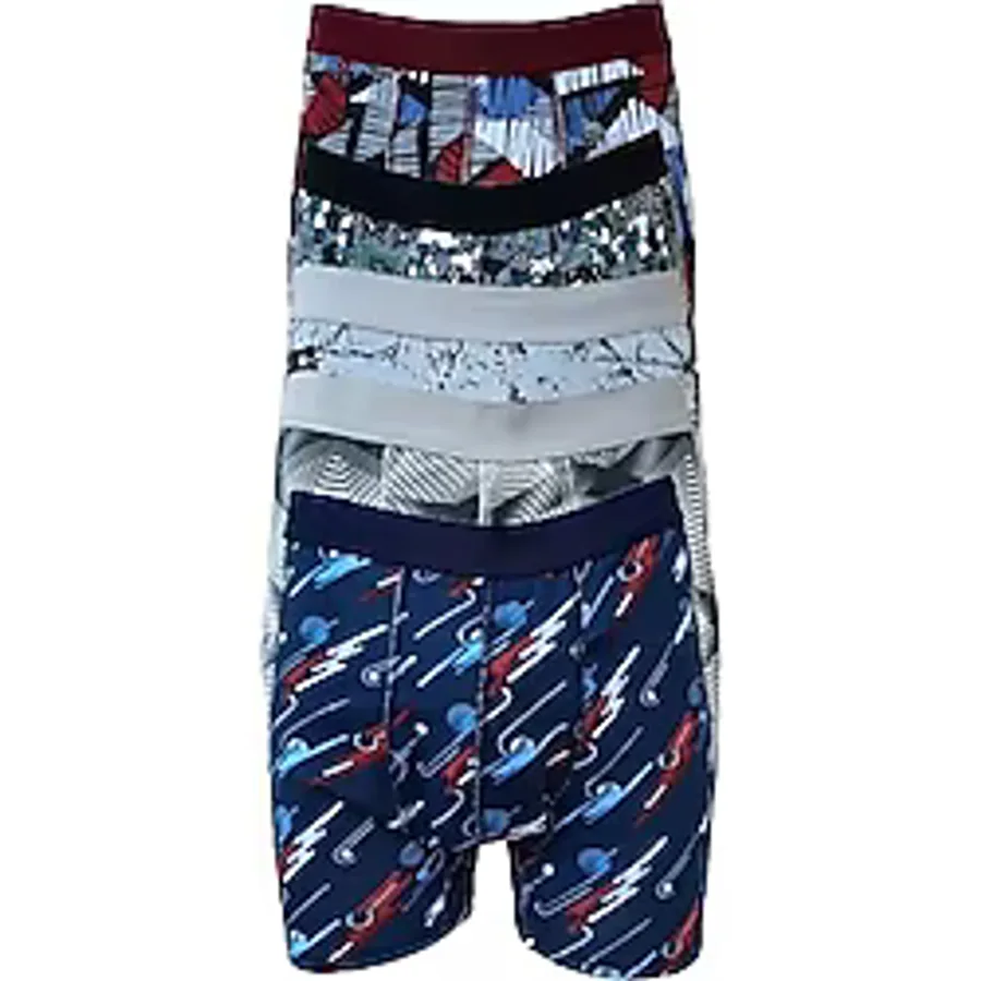 Tutku 12 Adet Karışık Renk Likralı Desenli Boxer