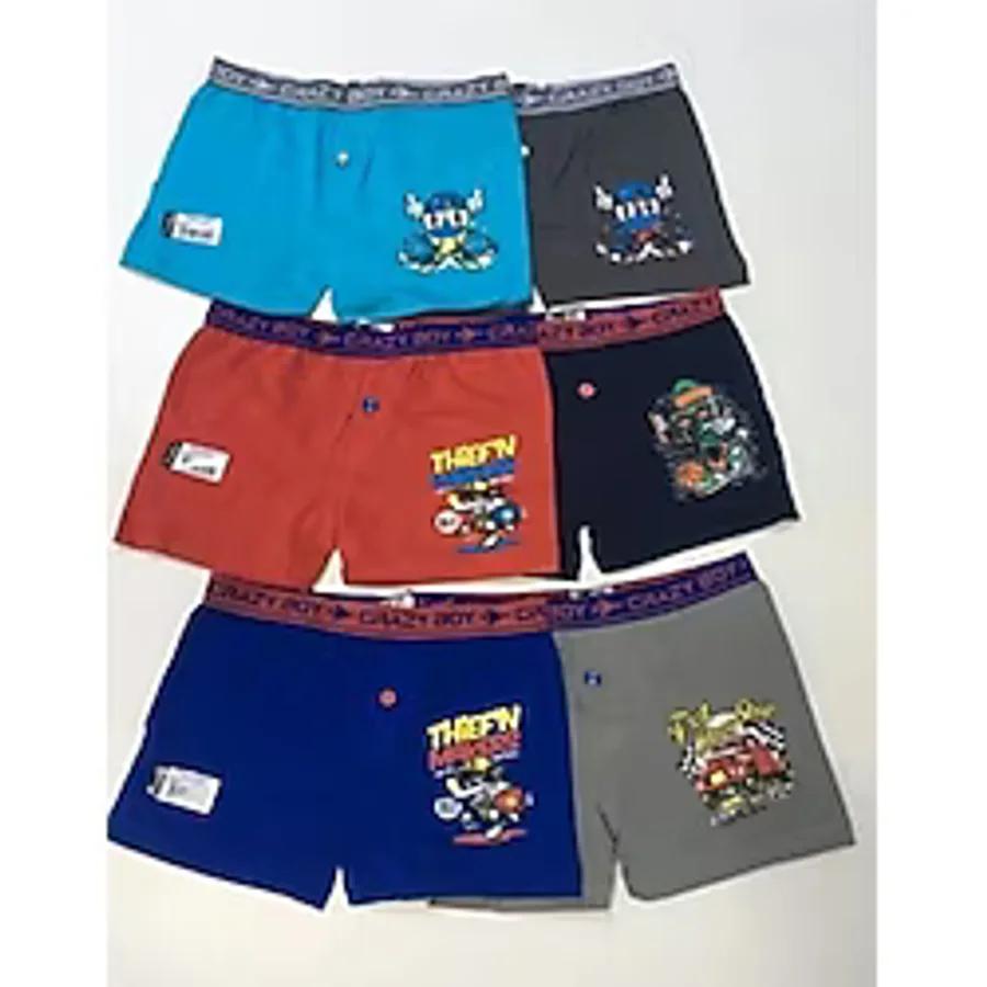 Tutku 12'li Erkek Çocuk Elastan Baskılı Boxer Kombin 0253 Kombin