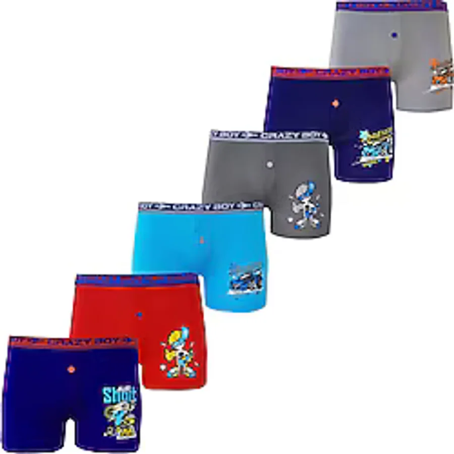 Tutku 6lı Erkek Çocuk Renkli Baskılı Boxer Külot Çocuk Baksır