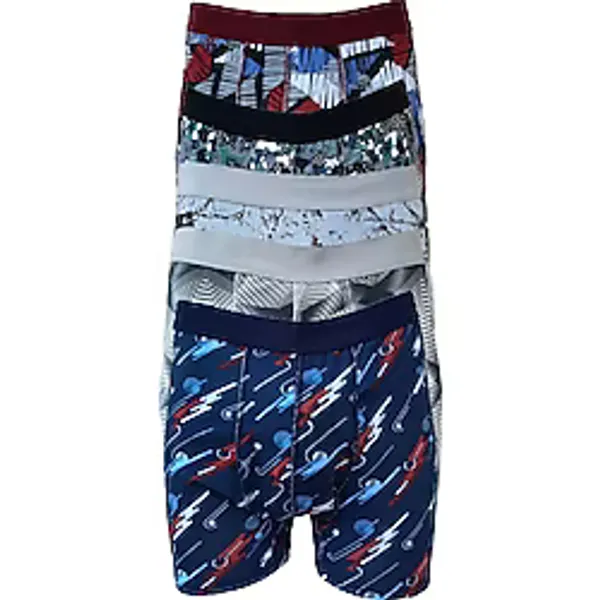 Tutku Erkek Boxer Desenli Likralı Pamuklu Boxer 5li Paket