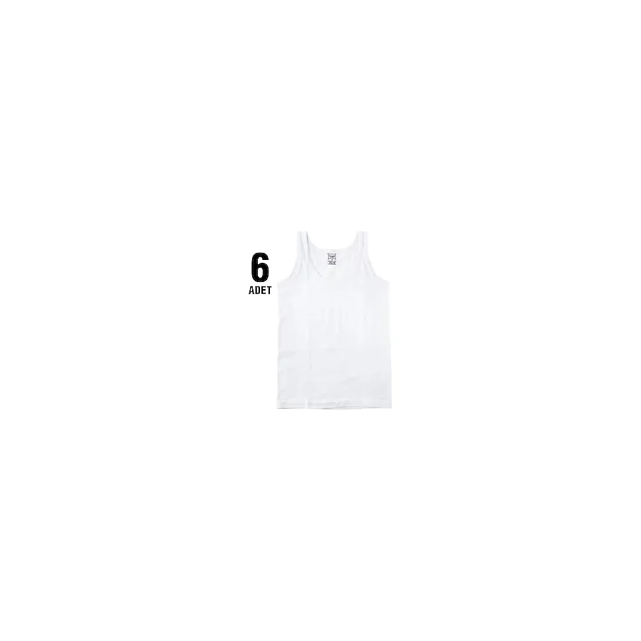Tutku Erkek Çocuk 6'lı Paket Atlet Elf568Tut01246, Beyaz, 10 Yaş