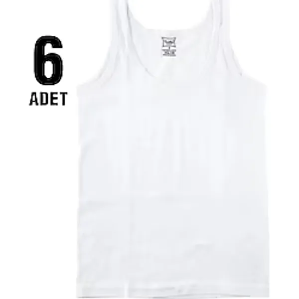 Tutku Erkek Çocuk 6'lı Paket Atlet Elf568Tut01246, Beyaz, 3 Yaş
