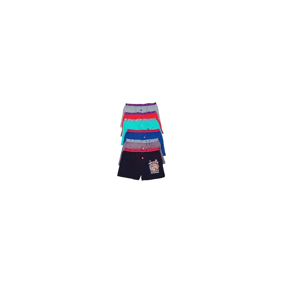 Tutku Erkek Çocuk Boxer Üçlü Paket, Siyah-Gri-Lacivert-Kırmızı-Mavi, 3-5