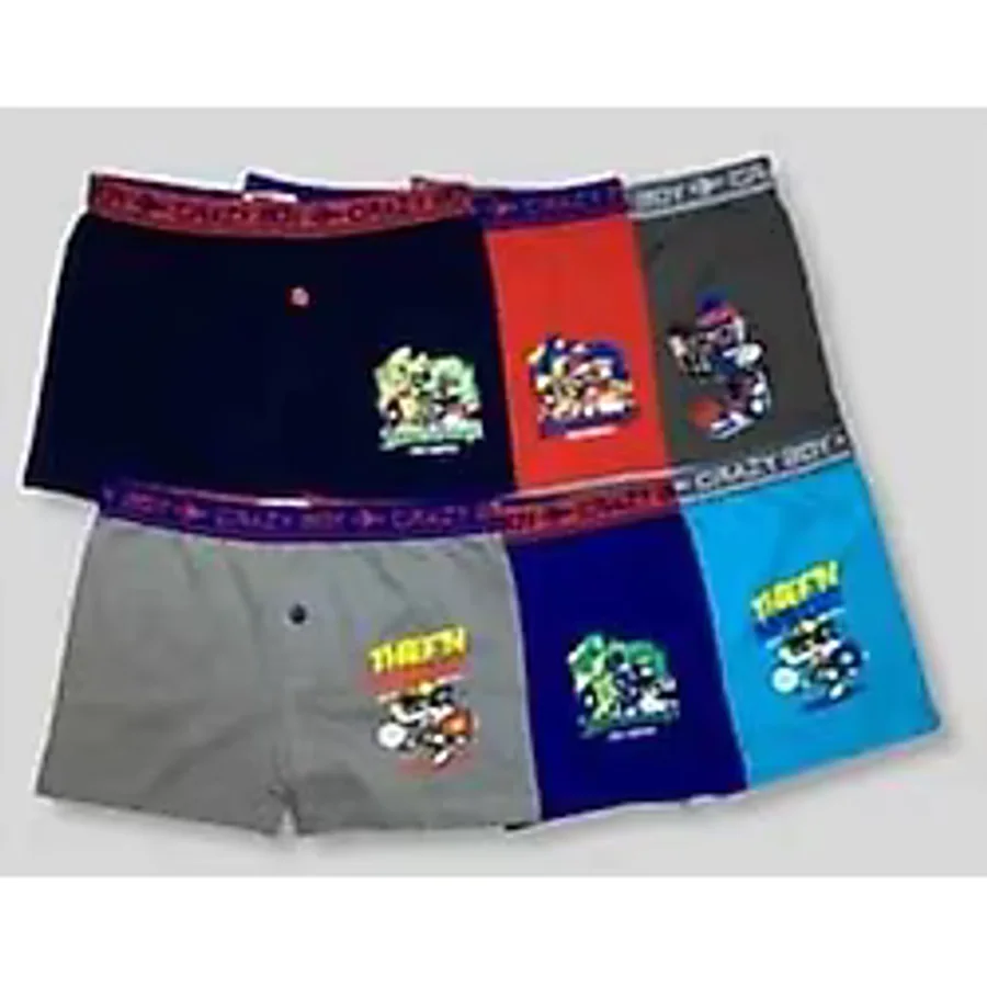 Tutku Erkek Çocuk Çok Renkli 12'Lı Paket Elastan Pamuk Baskılı Boxer