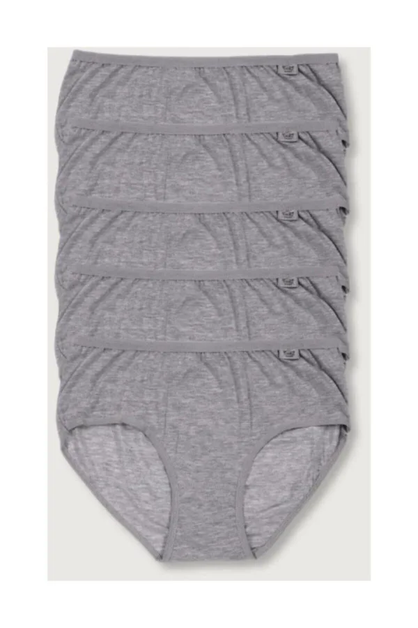 Tutku Kadın Gri 5'li Paket Likralı Bato Külot Elf568t0924ccm5 - 2