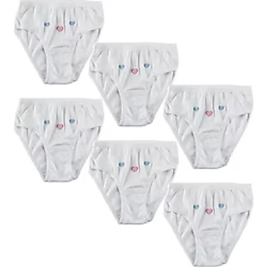 Tutku Kız Çocuk Beyaz Kuzey Underwear İnce Belli İşlemeli Bato (6'lı) 0821