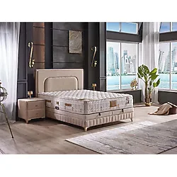Tutku Yatak Dream Cloud Ortopedik Kuş Tüyü Sünger Doğal Viskon Kumaş Yatak + Baza + Başlık Seti