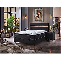 Tutku Yatak Roma Torba ve Paket Yaylı Pedli 4 Mevsim Ortopedik Yatak+Baza+Baza Başlığı