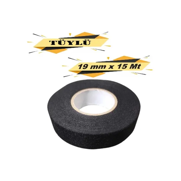 Tüylü Bez Bant Elektrik Kablo Bandı 19 mm x 15 Metre 1 Adet