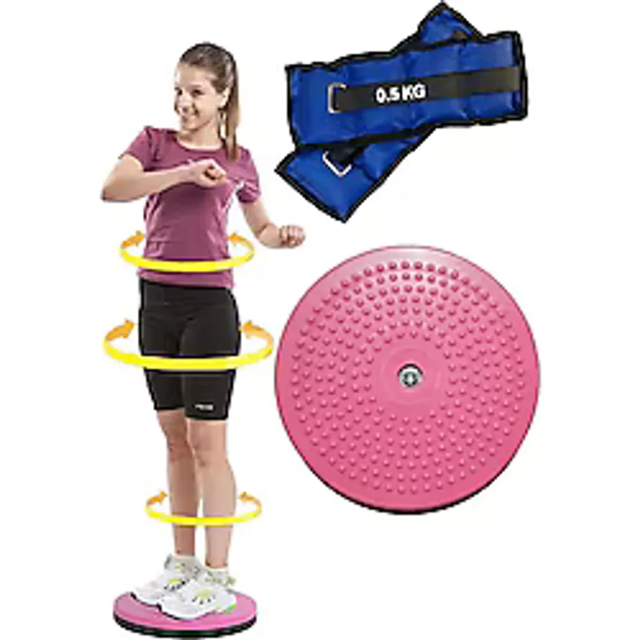 Twister Disk Bel Inceltici Dönen Disc + El Ayak Ağırlığı 0.5kgx2adet Bilek Kum Torbası Spor Seti