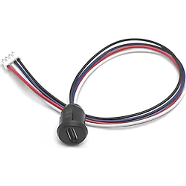 Type C Panel Montaj Dişi Soket 4 Pin 15Cm Kablolu Siyah Uzatma Usb 3.1 Konnektör Araba Kamera Oyuncak Telefon Şarj Mp3 Tablet
