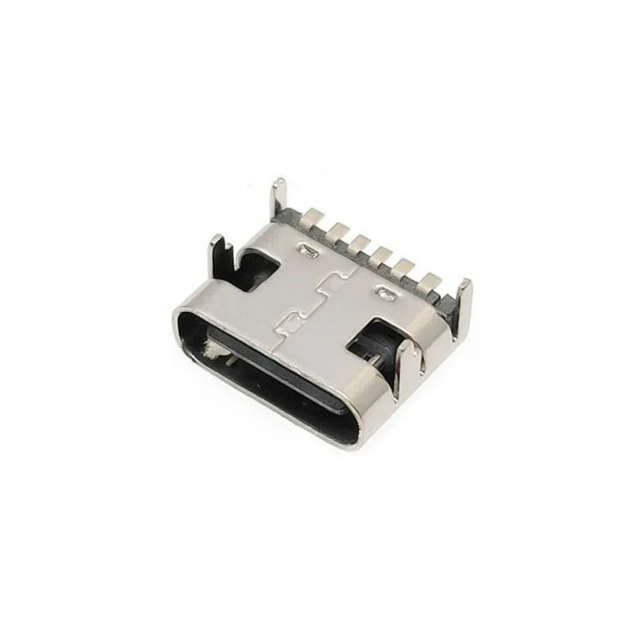 Type-C Usb Soket 6 Pin Smd USB 3.1 Cep Telefonu Elektronik Cihaz Usb Port Konnektör Şarj Soketi Dişi