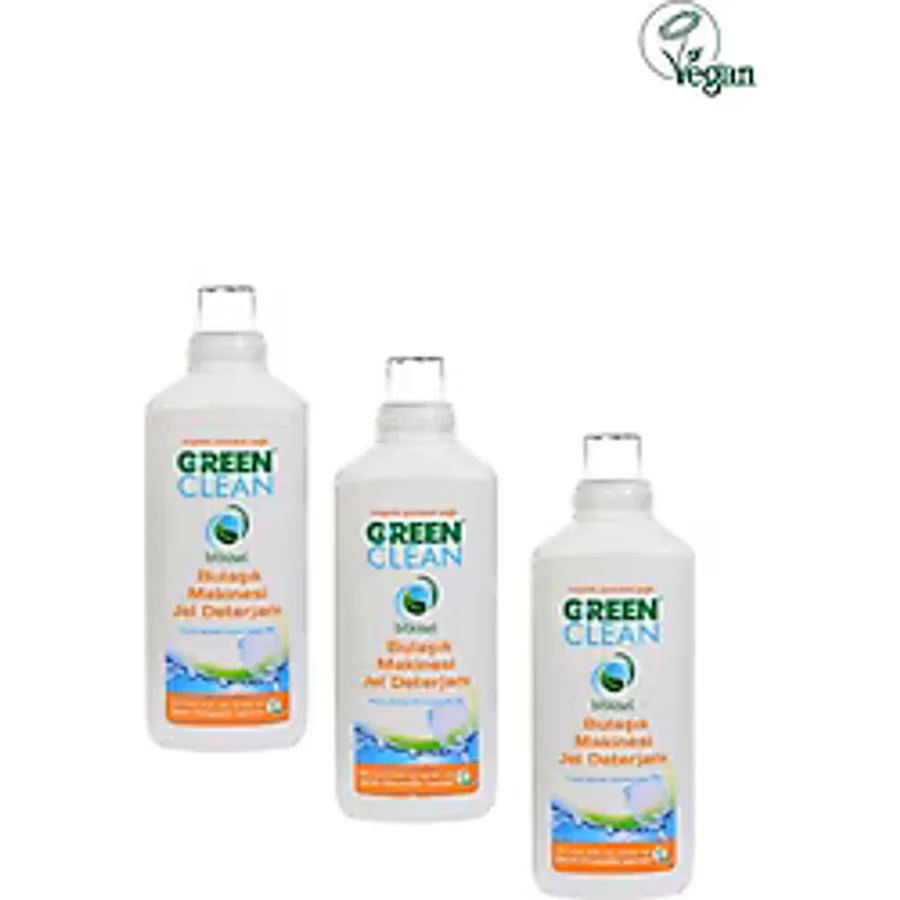 U Green Clean Organik Bitkisel 1000 ml 3'lü Paket Bulaşık Jel Deterjanı