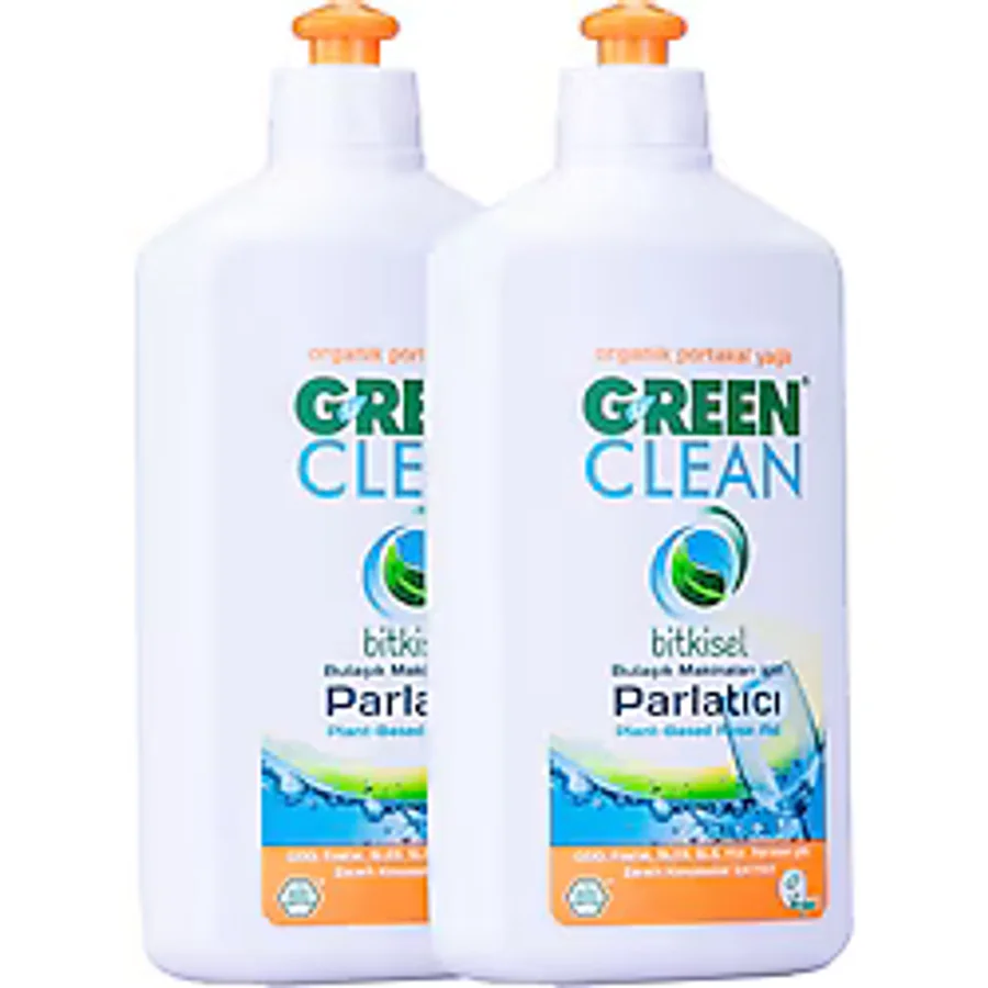 U Green Clean Organik Portakal Yağlı Bitkisel Bulaşık Makinesi Parlatıcısı 500 ml 2'li