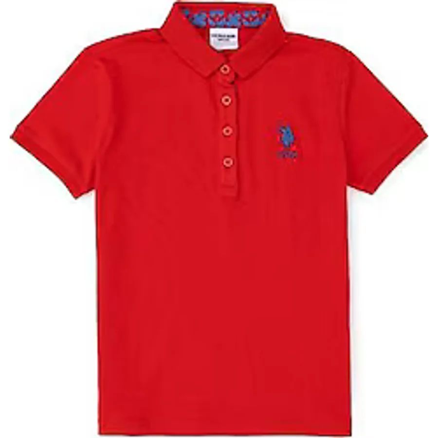 U.S. Polo Assn 50283286-VR030 Kırmızı Kısa Kollu Polo Yaka Çocuk Tişört