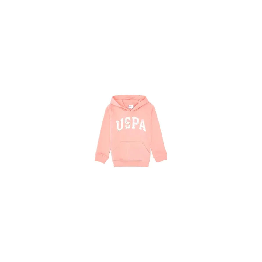 U.S. Polo Assn 50314312-VR105 Kapüşonlu Somon Kız Çocuk Sweatshirt