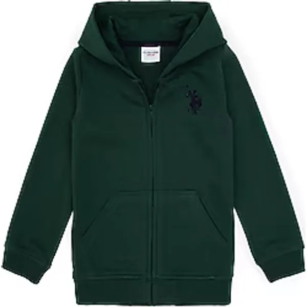 U.S. Polo Assn 50316706-VR079 Kapüşonlu Tam Fermuarlı Koyu Yeşil Çocuk Sweatshirt