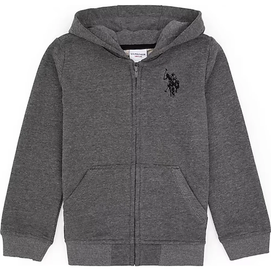 U.S. Polo Assn 50316706-VR081 Kapüşonlu Tam Fermuarlı Antrasit Çocuk Sweatshirt