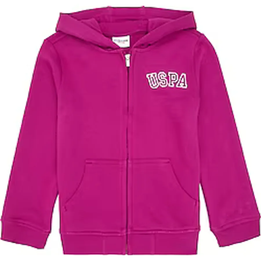 U.S. Polo Assn 50316837-VR023 Kapüşonlu Tam Fermuarlı Pembe Çocuk Sweatshirt