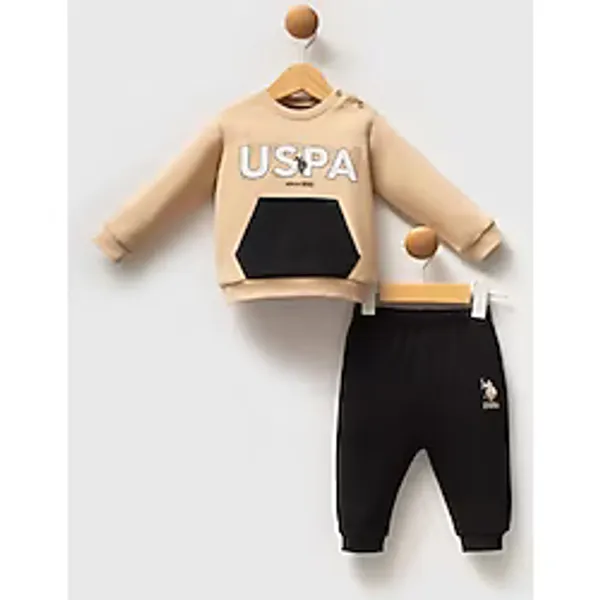 U.s. Polo Assn Erkek Bebek Bej Bebek Takımları - 12-18