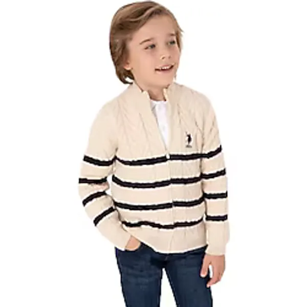 U.s. Polo Assn. Erkek Çocuk Krem Hırka Triko 50295651-vr071 KREM