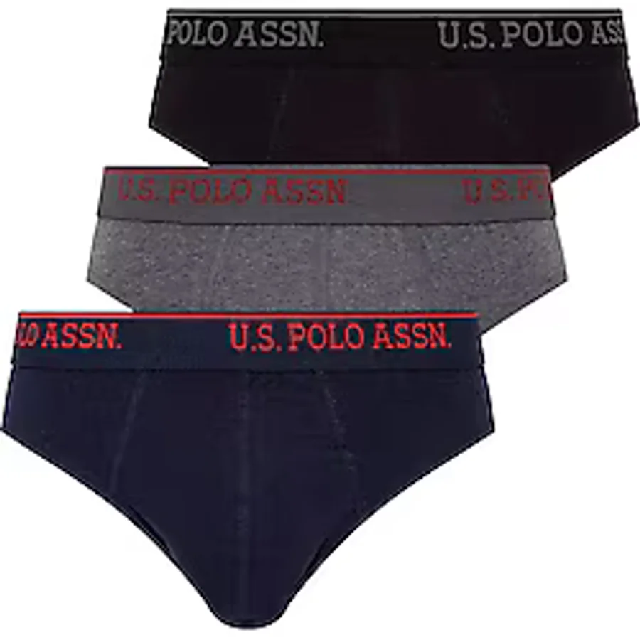 U.S. Polo Assn. Erkek Siyah - Antrasit Melanj - Lacivert 3 Lü Slip
