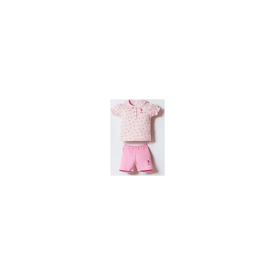 U.s. Polo Assn. Kız Bebek Pembe Şort Takım