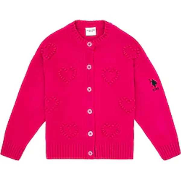U.S. Polo Assn. Kız Çocuk Fuşya Hırka (Triko) 50316277-VR023