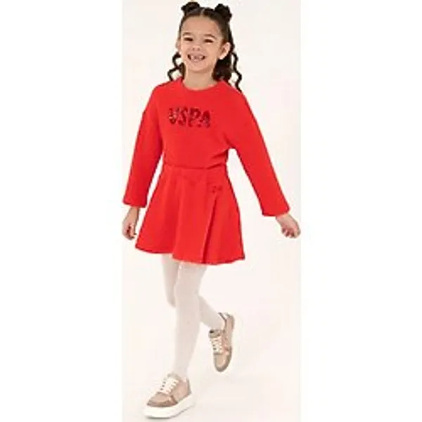 U.S. Polo Assn. Kız Çocuk Kırmızı Etek (Örme) 50317958-VR030