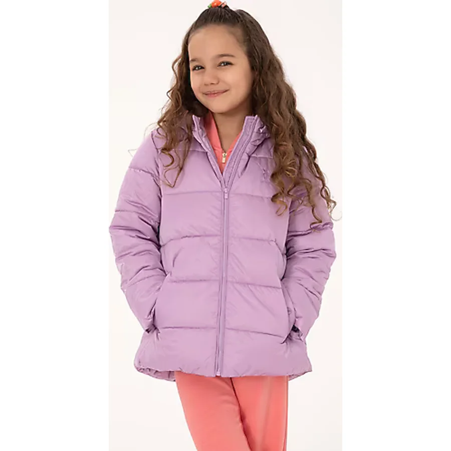 U.S. Polo Assn. Kız Çocuk Lila Kapüşonlu Kaban 50313073-VR034