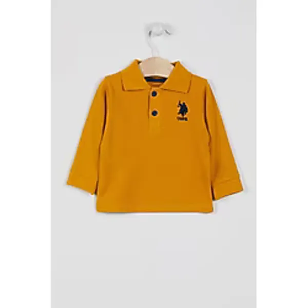 U.S. Polo Assn. U.s. Polo Assn Lisanslı Classic Hardal Erkek Bebek Uzun Kol Yakalı Sweatshirt - 9 - 12 Ay