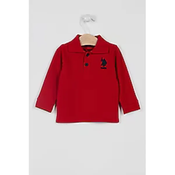 U.S. Polo Assn. U.s. Polo Assn Lisanslı Classic Kırmızı Erkek Bebek Uzun Kol Yakalı Sweatshirt - 3 - 4 Yaş