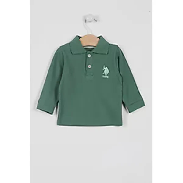 U.S. Polo Assn. U.s. Polo Assn Lisanslı Classic Yeşil Erkek Bebek Uzun Kol Yakalı Sweatshirt - 3 - 4 Yaş