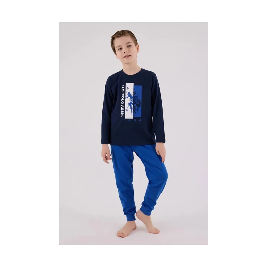 U.s. Polo Assn Uzun Kol Pijama Takım Us2206-4 Lacivert