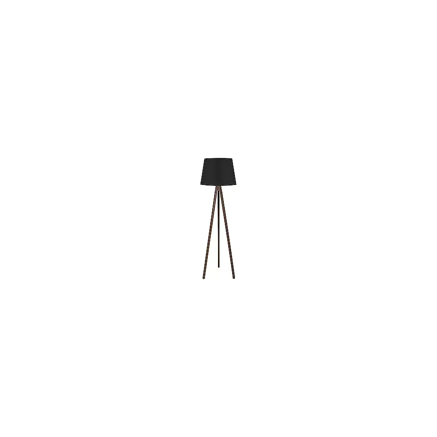 Üç Ayaklı Lambader Tripod Abajur Kumaş Siyah Kahve Ly636