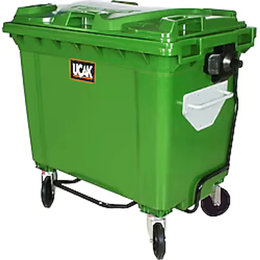 Uçak 770 Lt Çöp Konteyneri Plastik Pedallı Tekerlekli