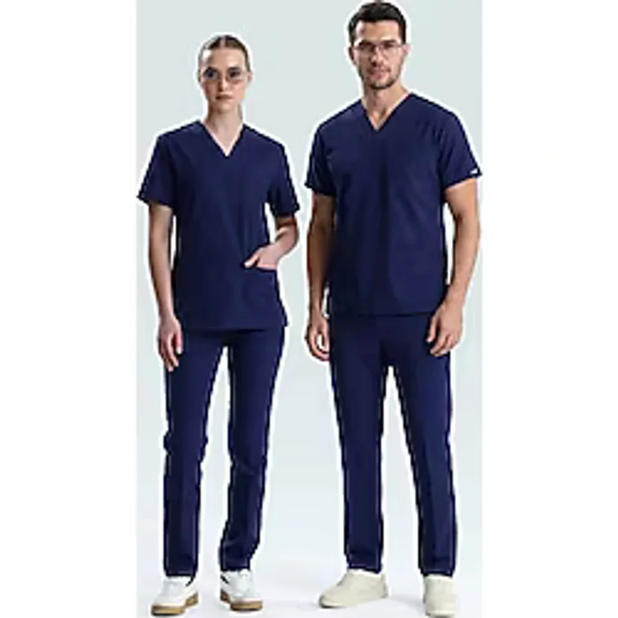 uçak iş giyim LACİVERT HEMŞİRE FORMASI LİKRALI SCRUBS TAKIM (PATRIOT BLUE)