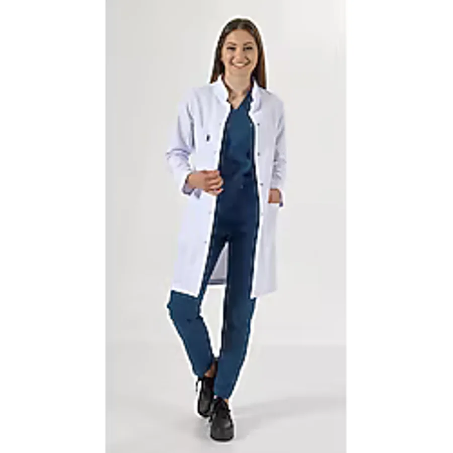 Uçak Medikal Beyaz Uzun Boy, Hakim Yaka, Doktor Önlüğü