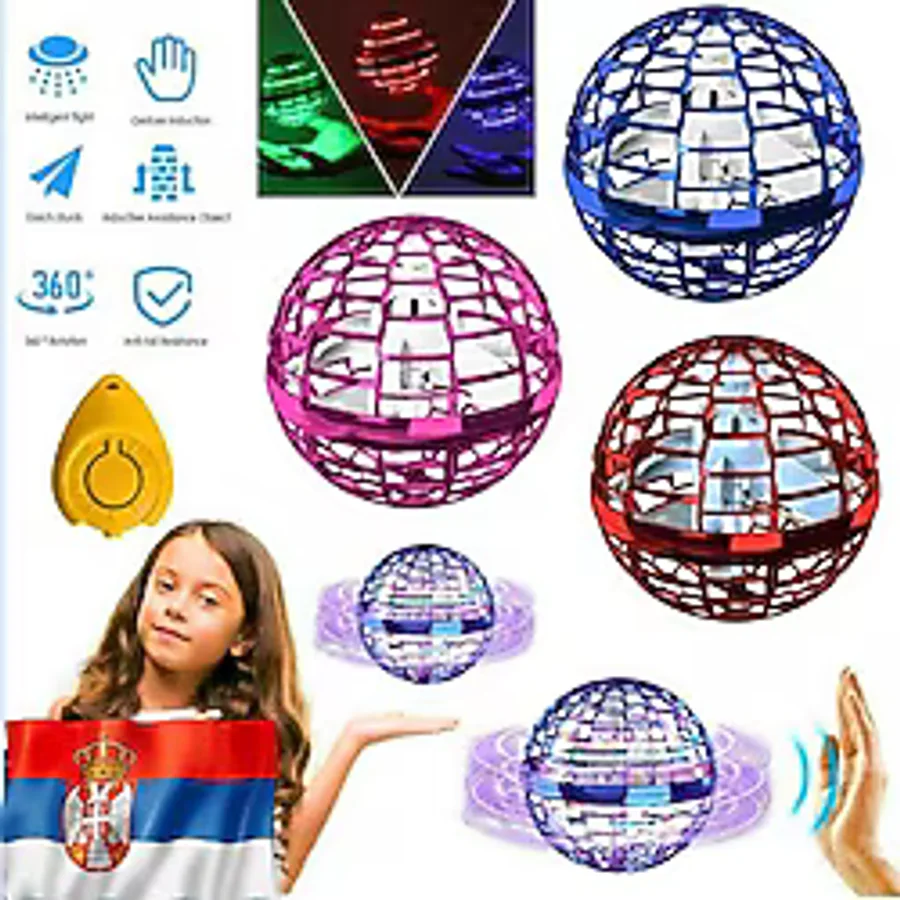 Uçan Top Bumerang 360° Dönen Oyuncak Kumandalı Şarjlı Işıklı Ufo Eğlencelik Küre Sihirli Top