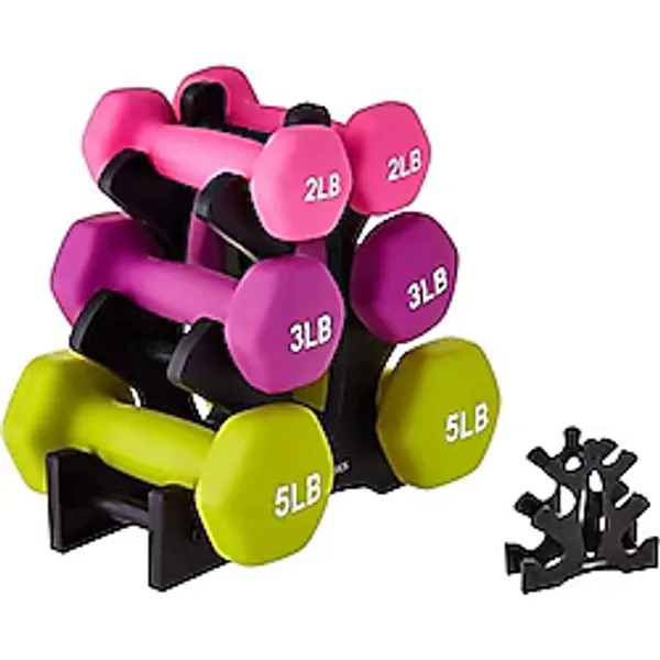 Üçgen Dambıl Raf Standı, 3 Katlı, Ağırlık Tutucu 23x22.5x8.5cm, Ev Spor Salonu için, Egzersiz