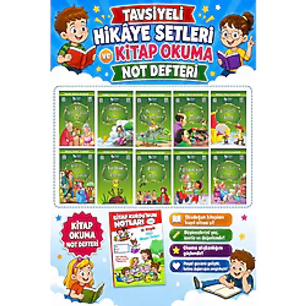 Üçgen Yayıncılık 1. Ve 2. Sınıf Hikaye Kitabı Seti Resimli Dünya Klasikleri 10 Kitap Yeşil Seri