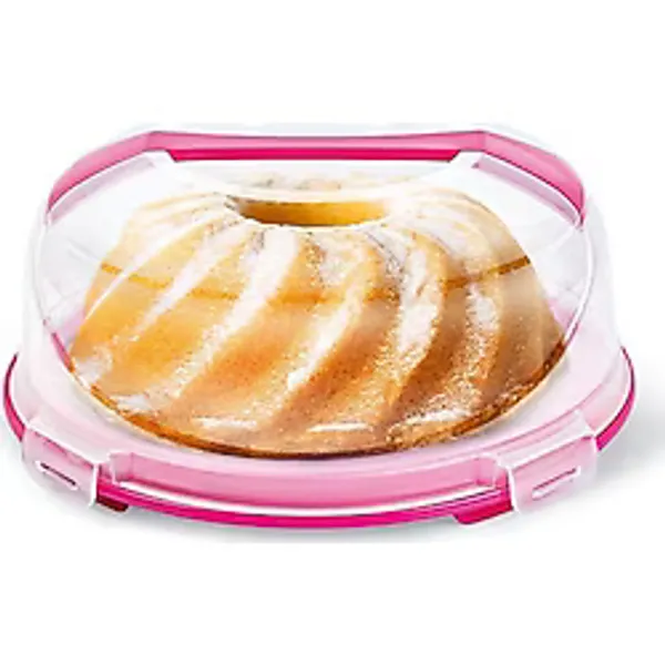 Üçsan 34 cm Büyük Boy Kapaklı Kek & Pasta Fanusu 7 Litre Pembe Renkli Sağlıklı Malzeme ile Güvenli Saklama