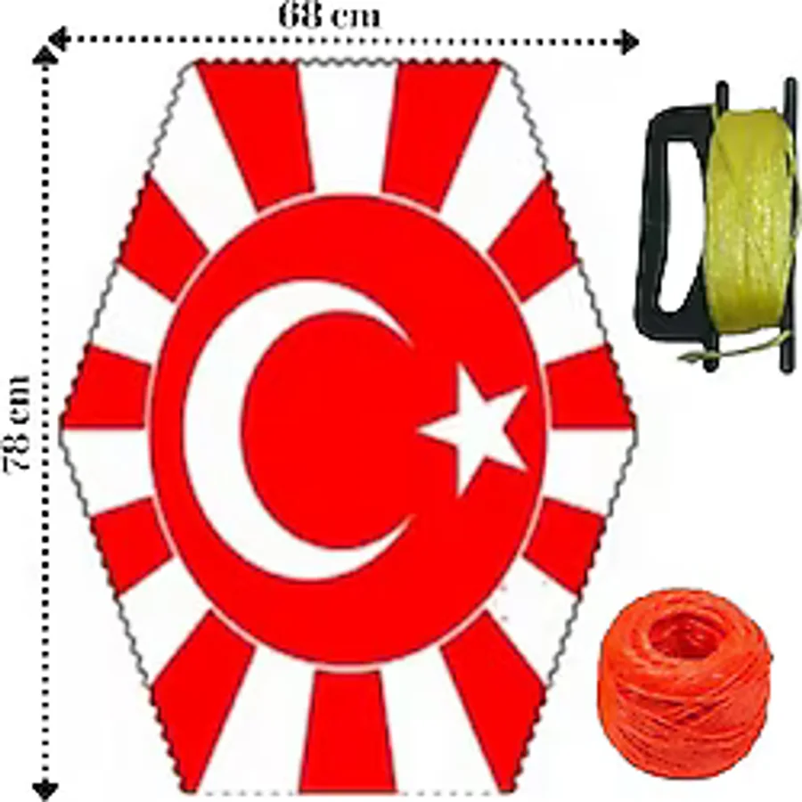 Uçurtma Çıtalı Bayrak Modeli Yedek İpli 1 Adet Artlantis Çıtalı U