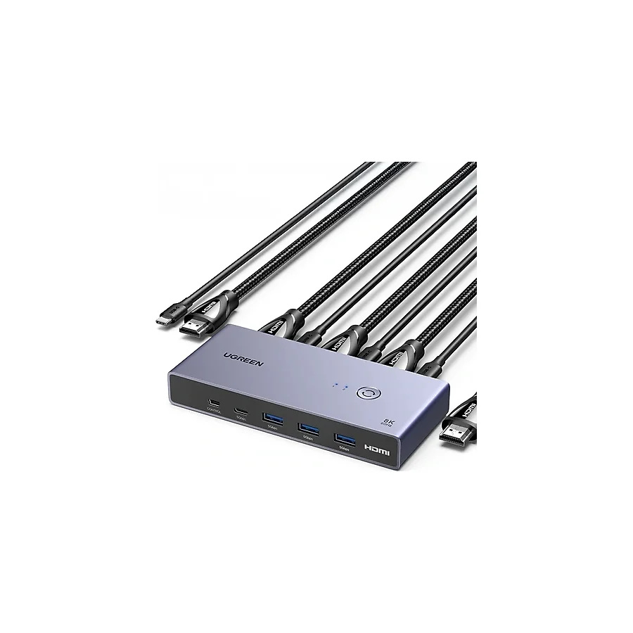 Ugreen 8K Hdmı Kvm Switch 2-İn-1, 2Xhdmı In, 2Xusb-C In, 1xHdmı Out, 3xUsb-A, 1xUsb-C, 1xMini Usb, 25961