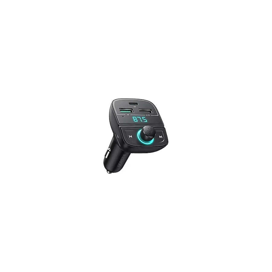 Ugreen Bluetooth 5.0 Pd Qc 3.0 Micro Sd Tf Kart Okuyuculu Araç Çakmaklık Şarj Cihazı Fm Verici Transmitter - Siyah