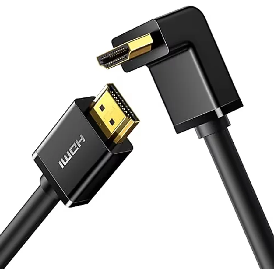UGREEN HDMI kablosu 4K açılı 1M 90 derece açılı fiş HDMI açılı kablo 2.0 18 Gbit/s Ethernet HDR 3D ARC destekler, PC, Blue-ray oynatıcı, Xbox360, PS3, PS4 vb. ile uyumludur