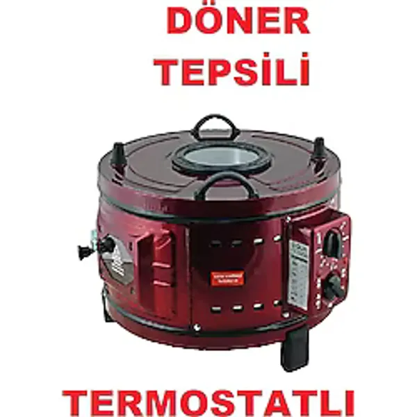 Uğur Döner Tepsili Termostatlı Üst Alt Camlı Emaye Davul Fırın 32 Lt