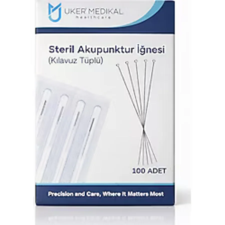 Uker Steril Akupunktur Iğnesi ( Klavuz Tüplü )100'LÜ Paket - 0.25 X 30 mm