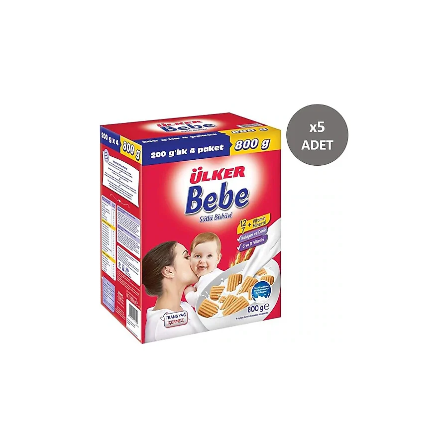 Ülker Bebe Bisküvisi 800 gr 5 Adet